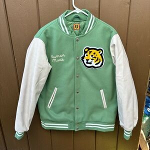 Japan Human Made Nigo Varsity Jacket coat Size Large Green